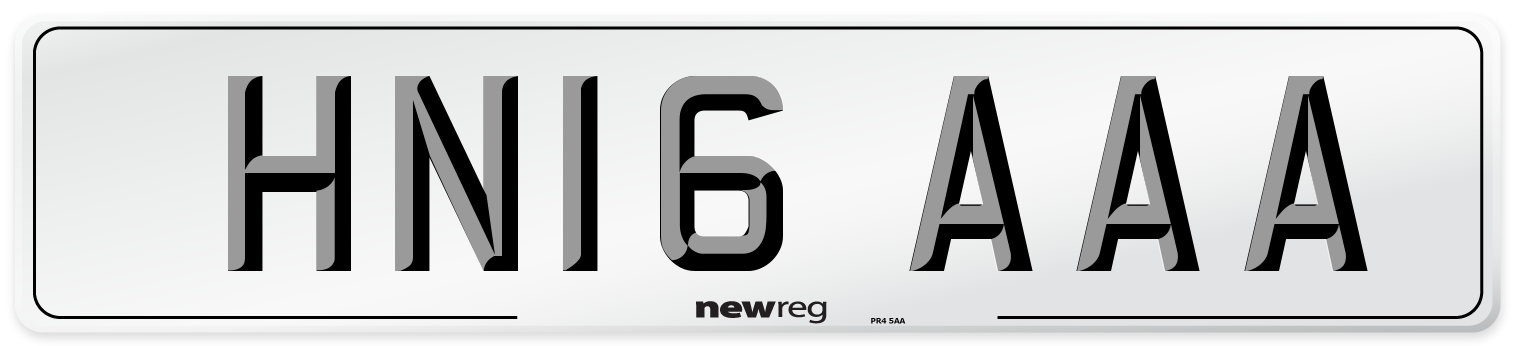 HN16 AAA Number Plate from New Reg